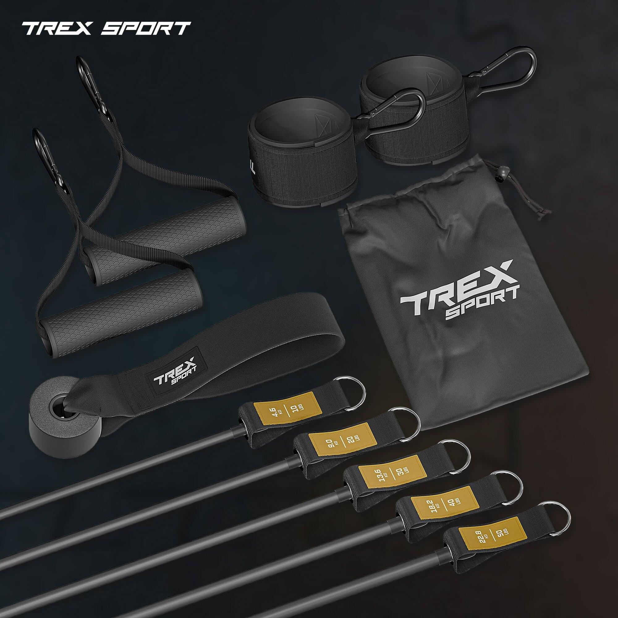 Zestaw ekspanderów Trex Sport 5 szt. z akcesoriami, opór 4,6–22,8 kg