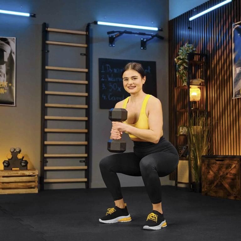 Halteră oțel cauciucată pentru exerciții Trex Sport 1x25kg 7/7
