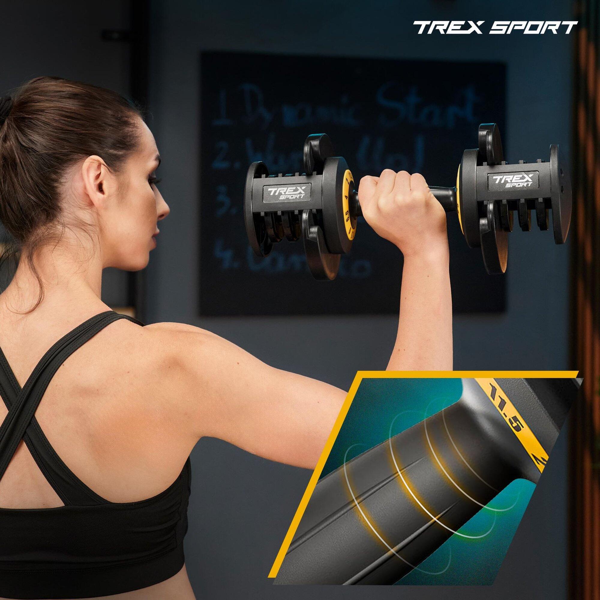 Haltère réglable en fonte Trex Sport 2-11,5 kg système rotatif 5/7