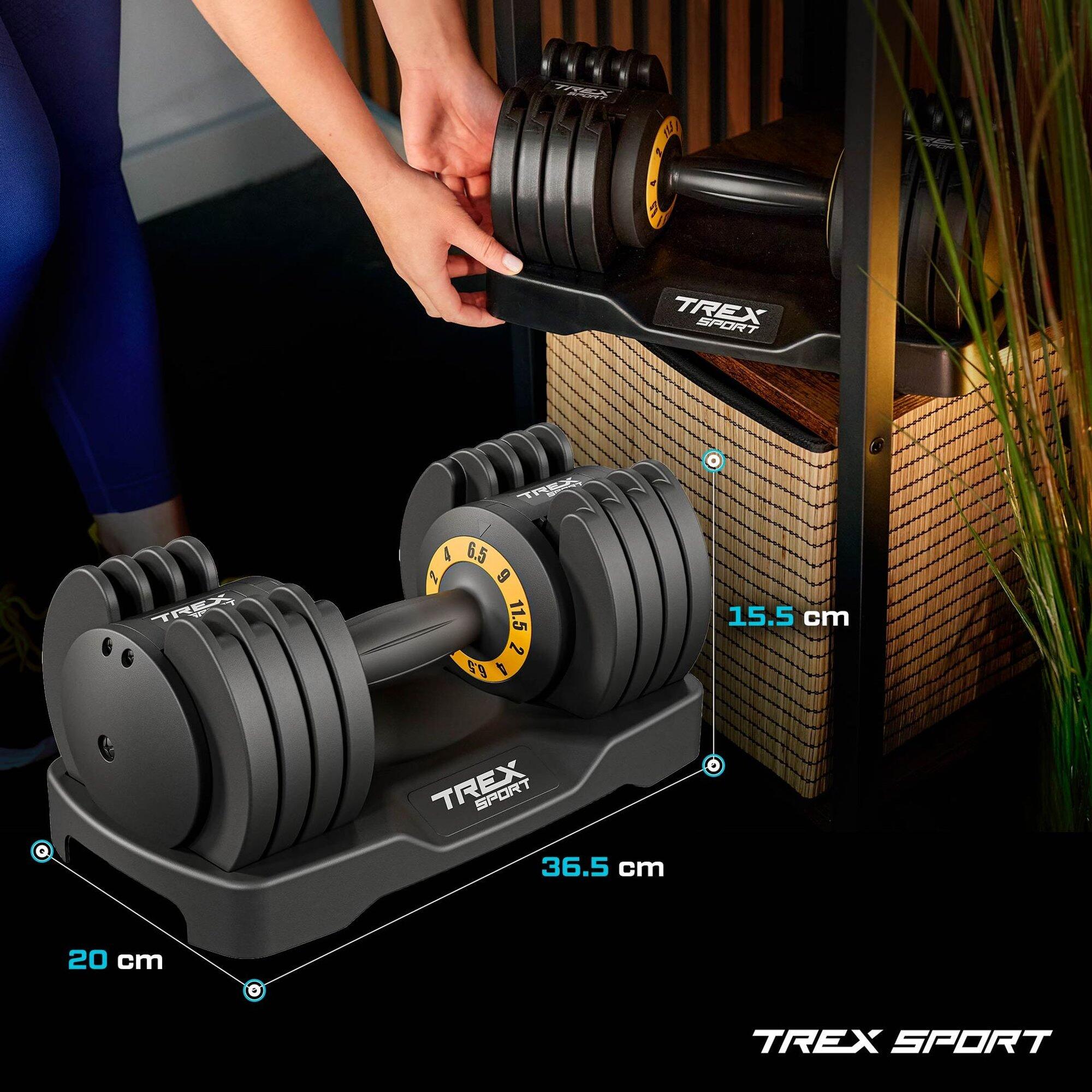 Haltère réglable en fonte Trex Sport 2-11,5 kg système rotatif 4/7