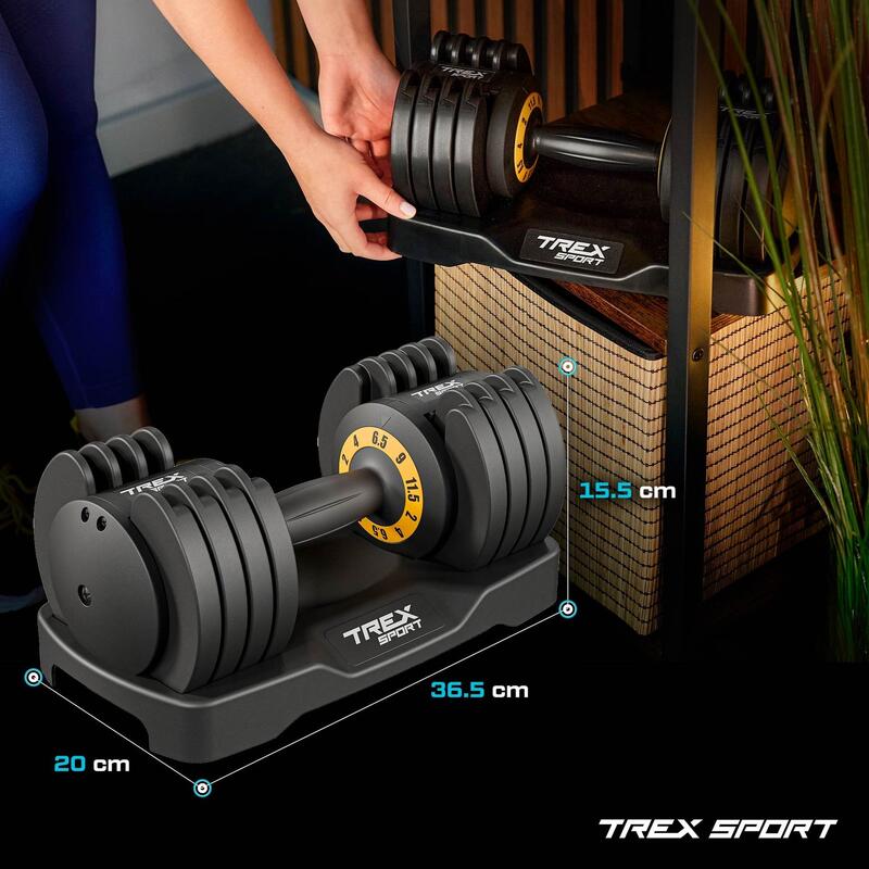 Gantera ajustabilă Trex Sport cu sistem rotativ 2-11,5kg