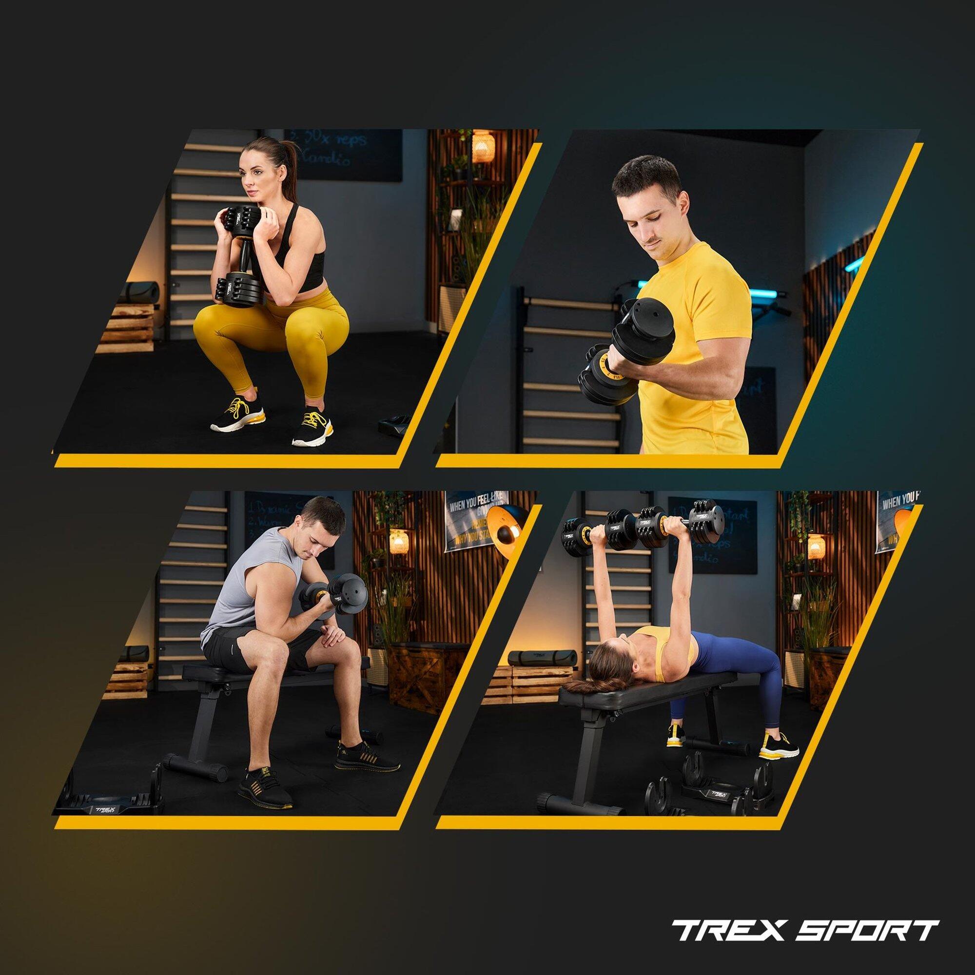 Haltère réglable en fonte Trex Sport 2-11,5 kg système rotatif 6/7