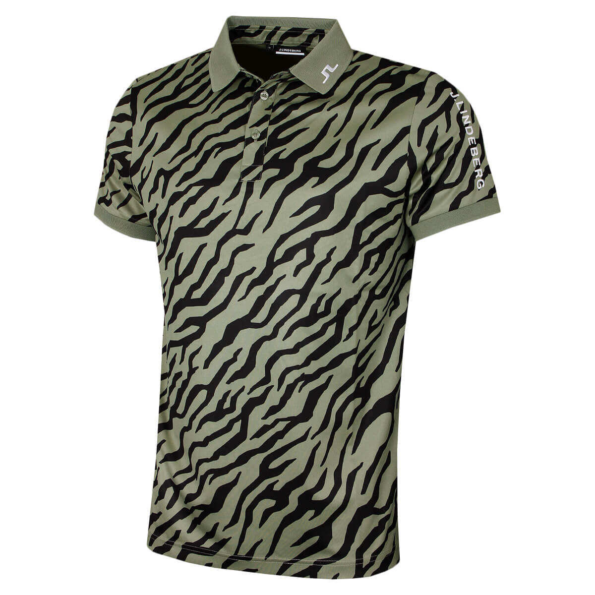 Mens Tour Tech Print 4-Way Polo Shirt Tour Tiger - Main Image