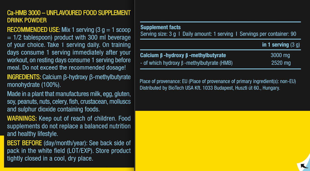 CA - HMB 3000 - 270g Biotech USA 3/5