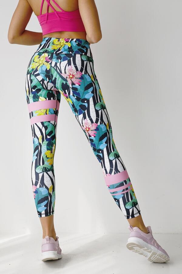 Legginsy sportowe damskie 2skin Moonflower 3/7