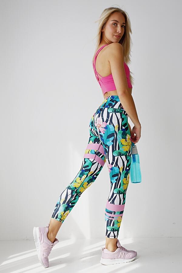 Legginsy sportowe damskie 2skin Moonflower 4/7