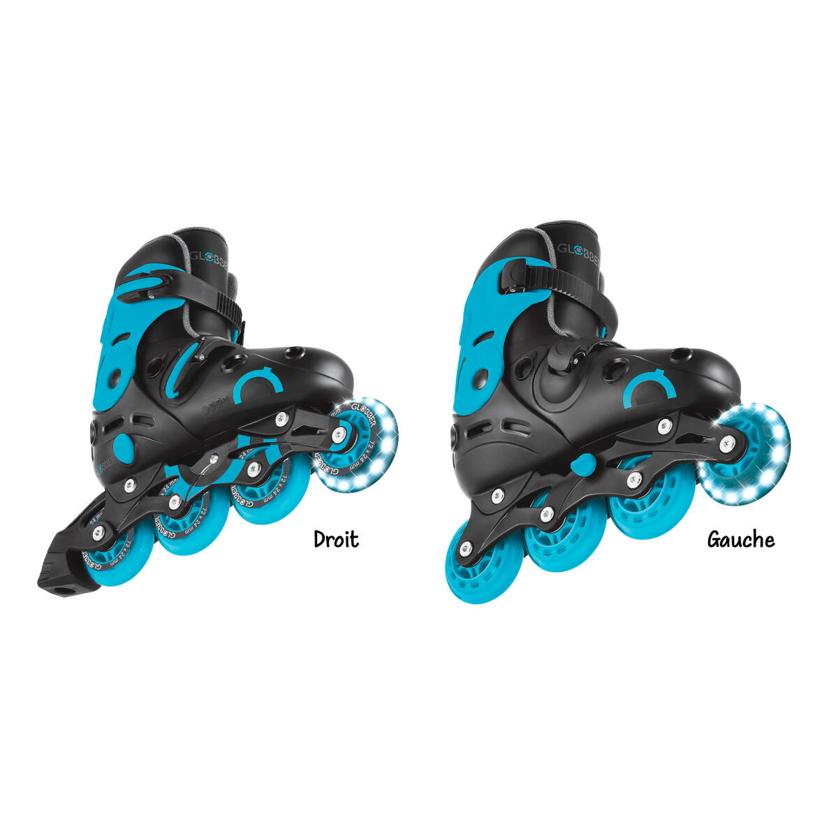 Rollers GO SKATES Taille M-L du 34 au 37 - Noir-Bleu 3/7