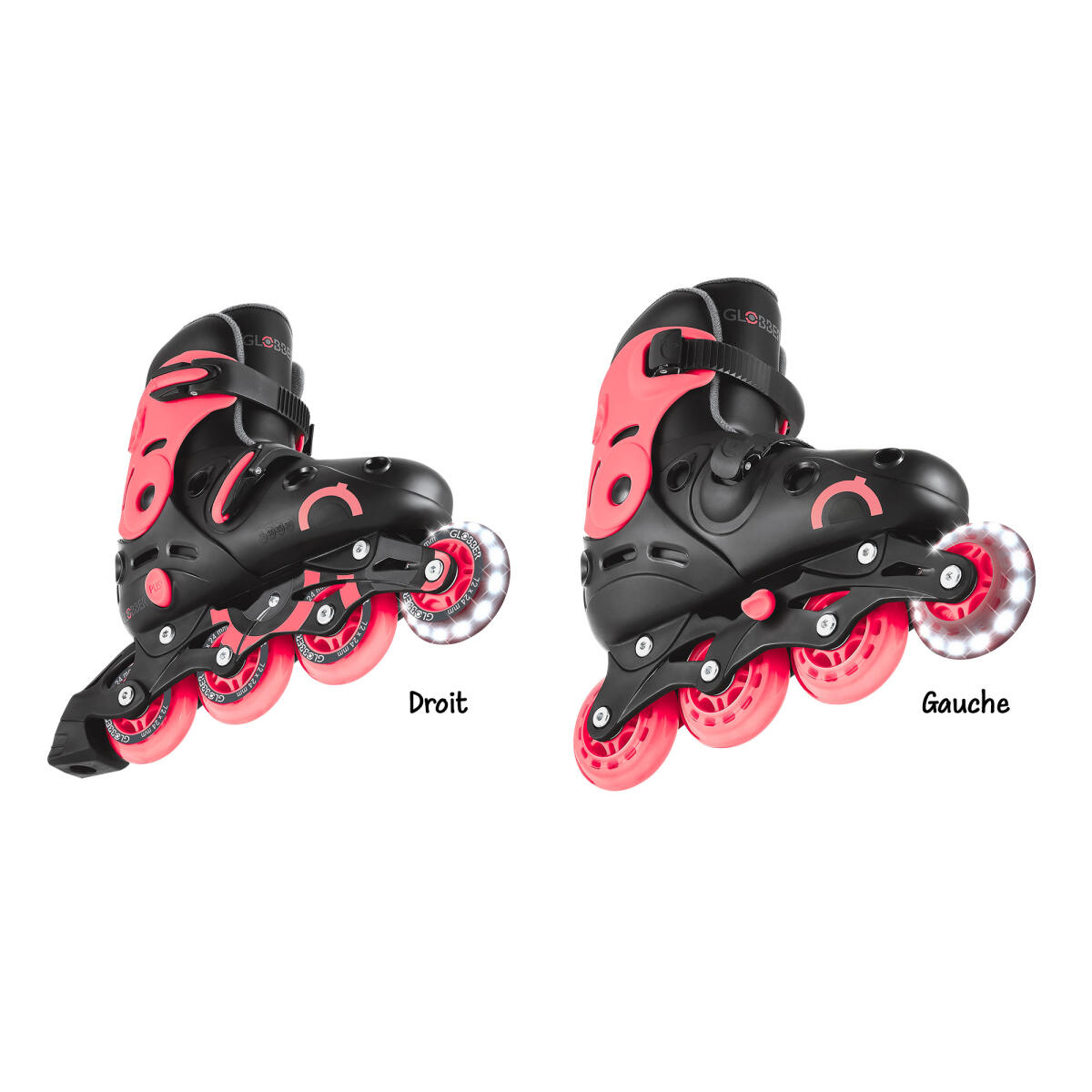 Rollers GO SKATES Taille M-L du 34 au 37 - Noir-Rose 4/5