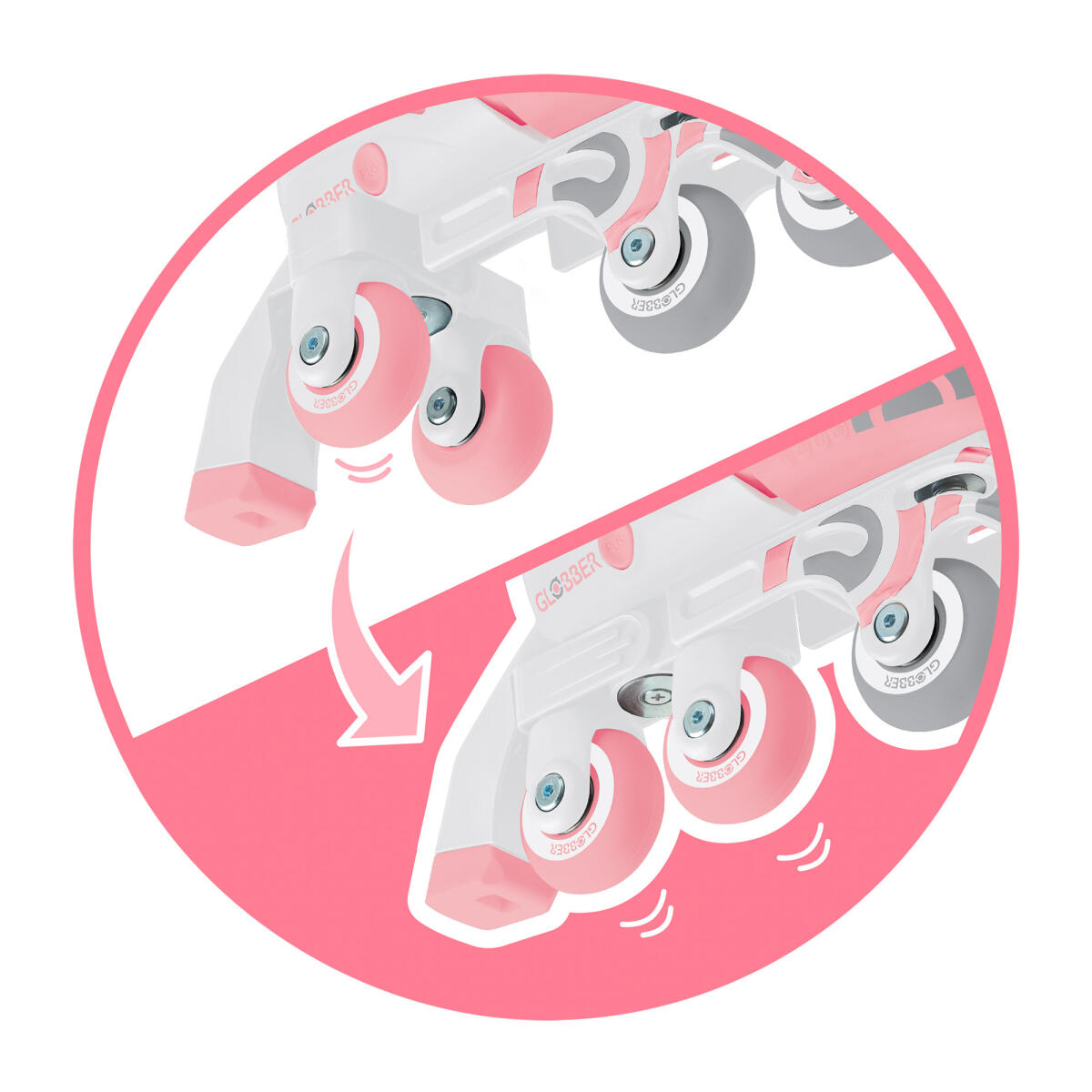 Rollers évolutifs 2-en-1 Taille XS-S du 26 au 29 - Rose 5/7