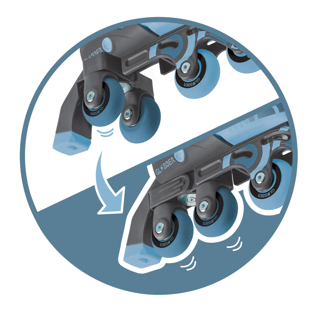 Rollers évolutifs 2-en-1 Taille S-M du 30 au 33 - Bleu ciel 5/7