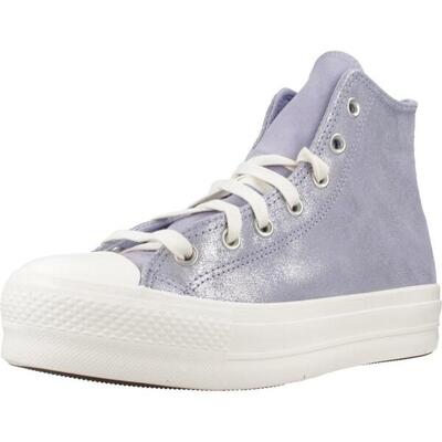 Buty CONVERSE Chuck Taylor All Star Lift Platform Suede Shimmer Hi Fioletowy