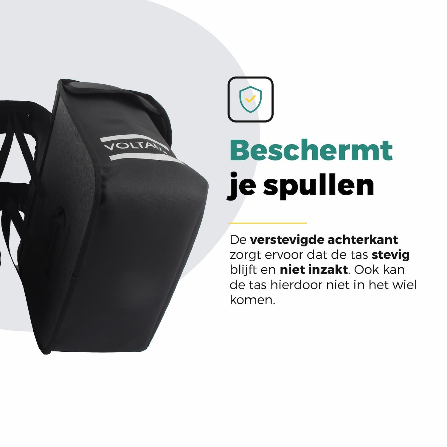 Voltano Dubbele Fietstas Premium Afgeschuind - Zwart - 44 Liter 4/7
