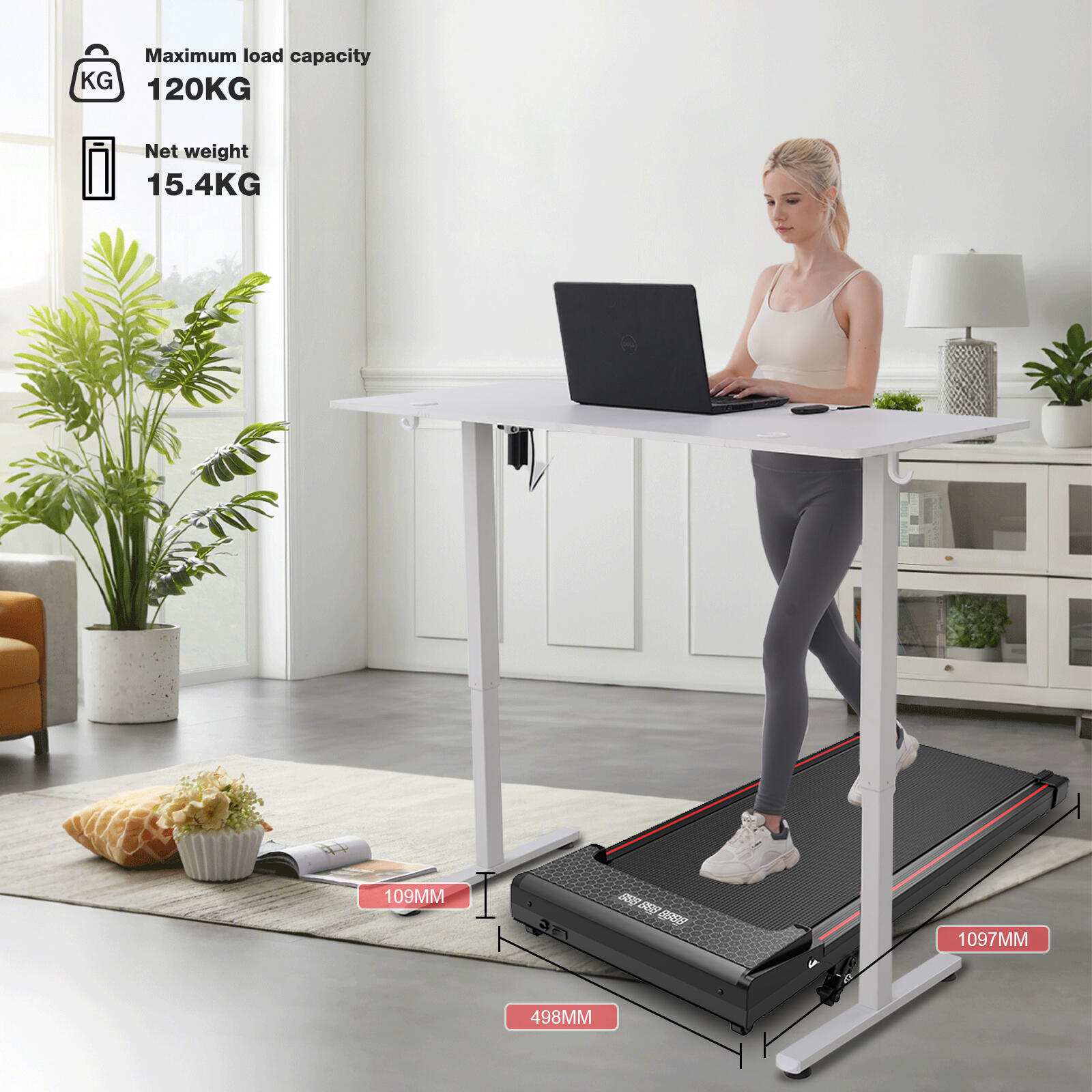 Loopband met hellingshoek tot 13,41% - Citysports - Motor 440 W - 6,0 km/u 5/7