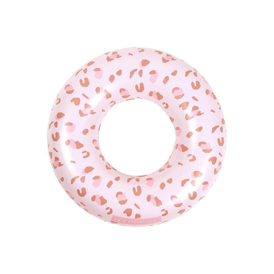 Swim Essentials Inflatable Swim Ring - Old Pink Leopard, 55 cm