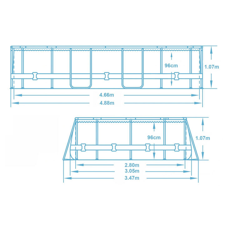 Basen ogrodowy stelażowy 488 x 305 x 107 cm zestaw 17w1 Bestway 56448