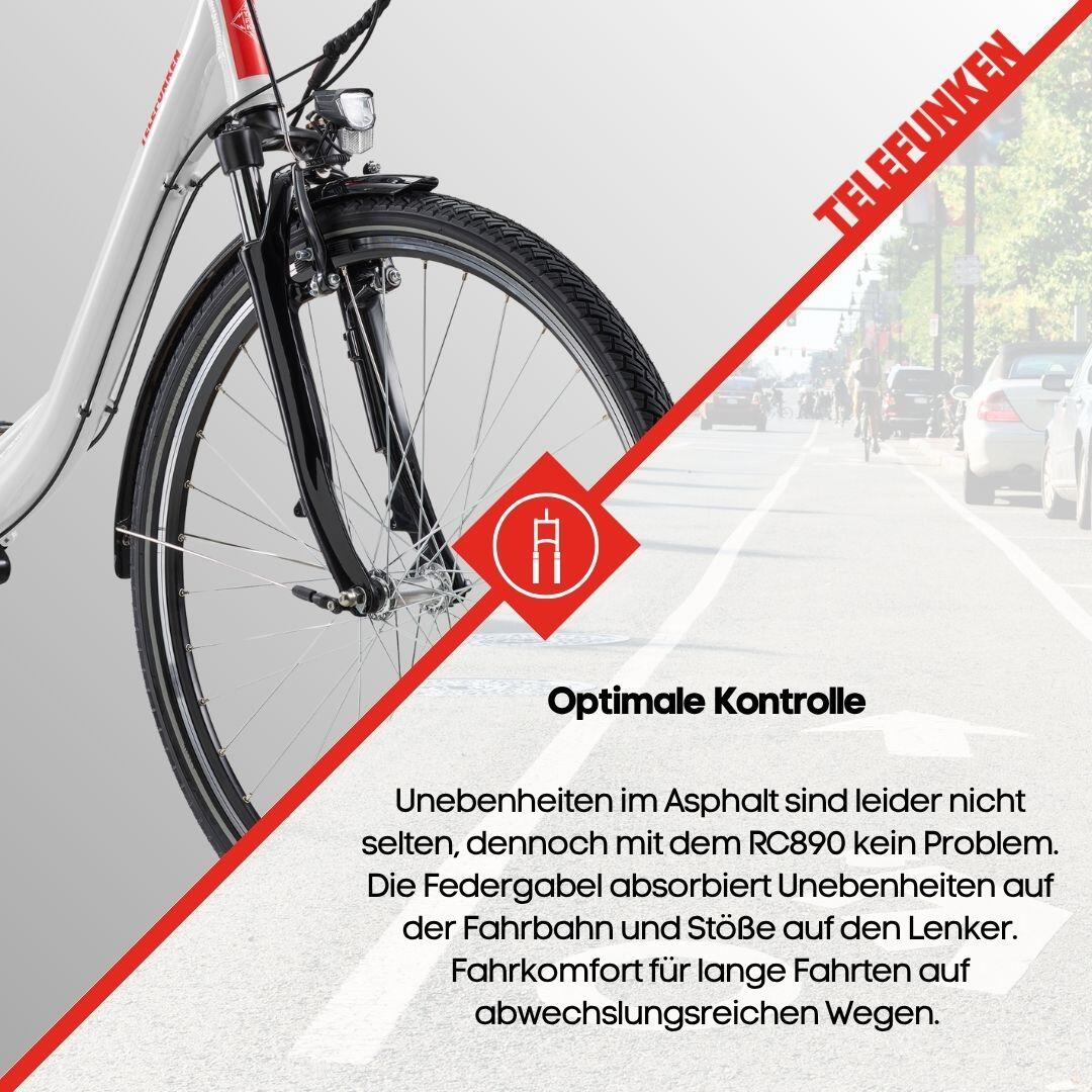 E-Bike RC890 28 Zoll 7-Gang Pedelec City Elektrofahrrad Mittelmotor unisex weiß 7/7
