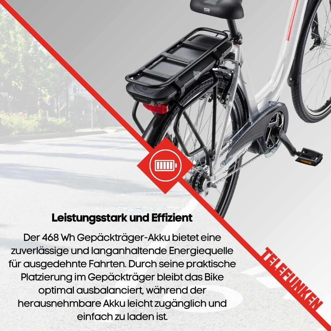 E-Bike RC890 28 Zoll 7-Gang Pedelec City Elektrofahrrad Mittelmotor unisex weiß 6/7