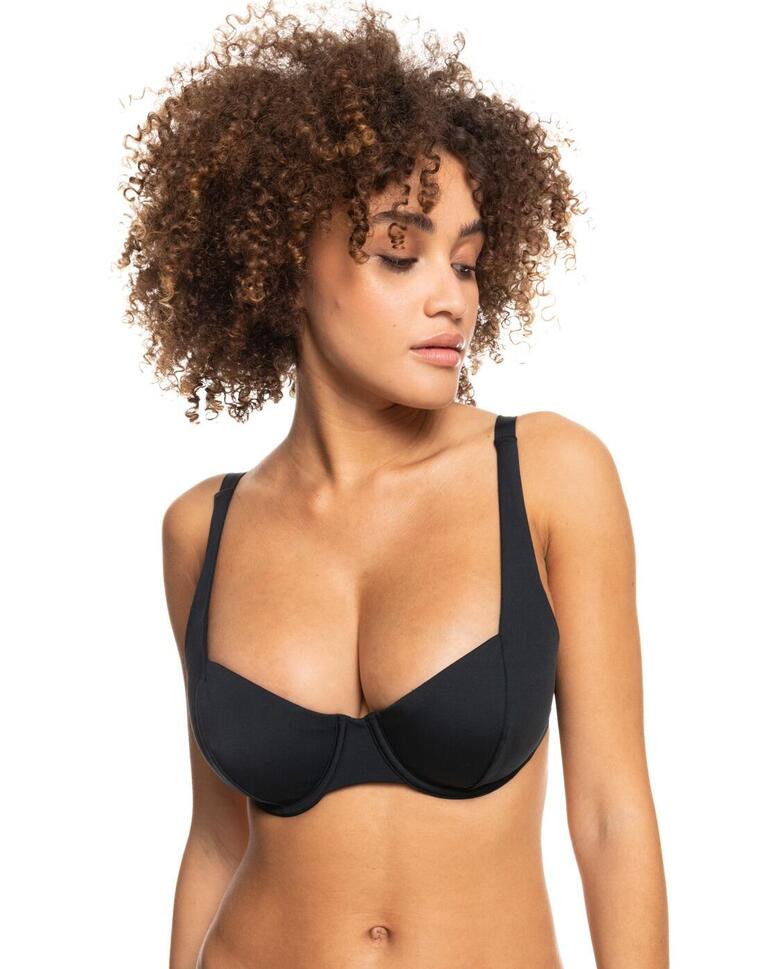 Dół bikini z fiszbinami w miseczce D dla Kobiety BEACH CLASSICS Czarny