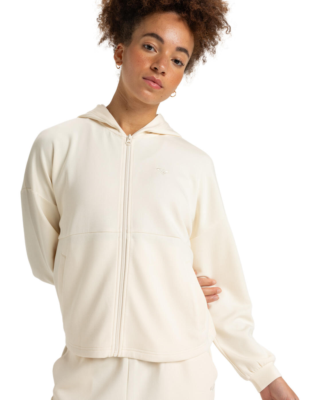 Sudadera con Capucha y Cremallera RISE & VIBE SWEET Beige Mujer 2/4