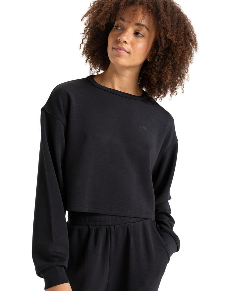 Bluza z okrągłym dekoltem dla Kobiety RISE & VIBE Czarny