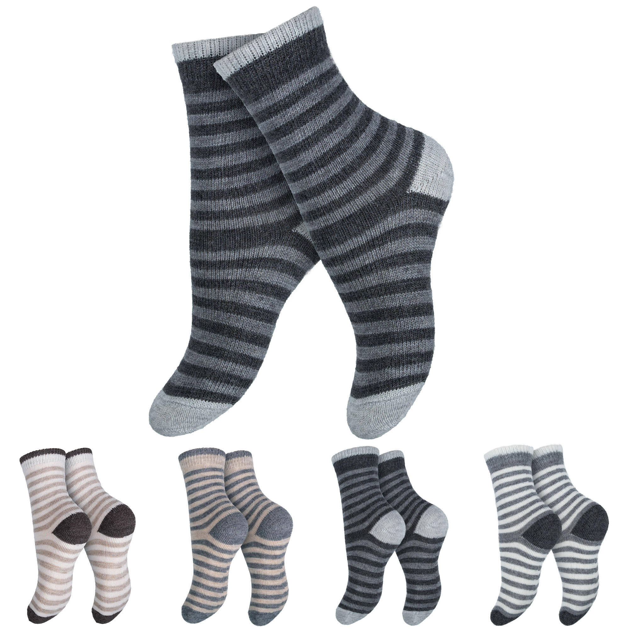 Warme Kindersocken mit Alpakawolle im 4er-Set – weich & formstabil - 23/26 5/7