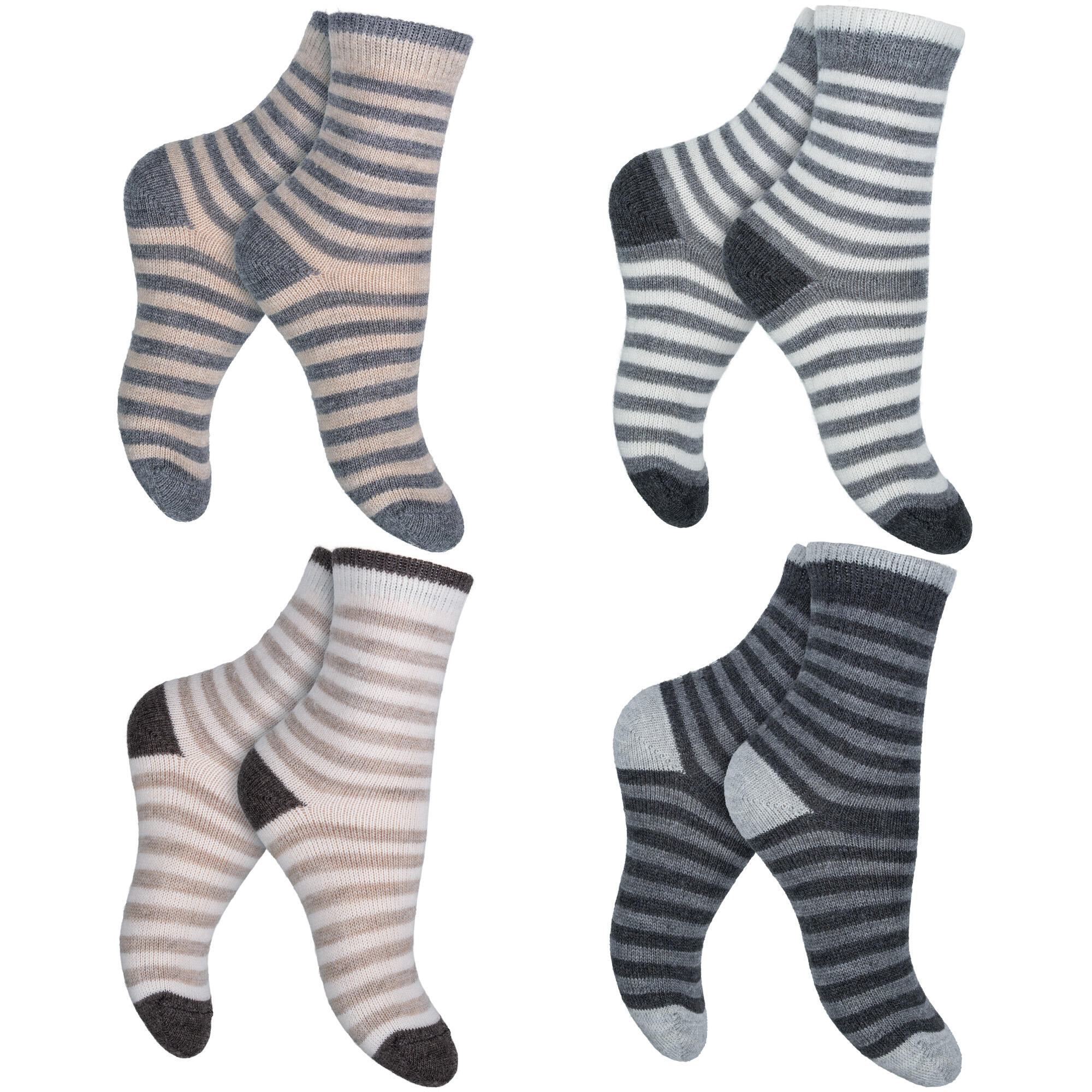 Warme Kindersocken mit Alpakawolle im 4er-Set – weich & formstabil - 23/26 2/7