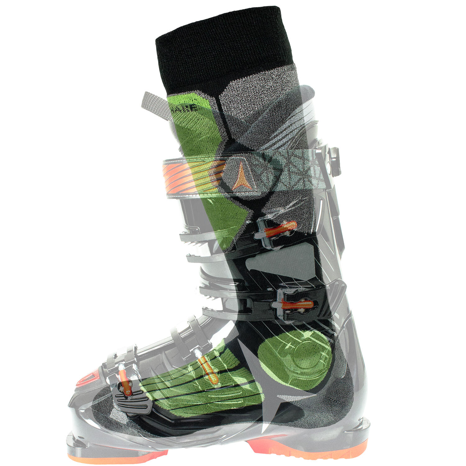Damen & Herren Ski Skisocken gepolstert mit Klimasohle, Wollanteil, Komfortbund 2/7