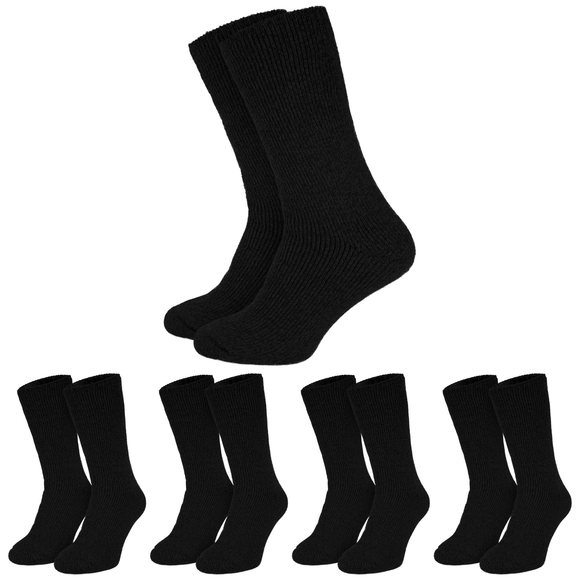 BLACK SNAKE 4 Paar Kuschel Socken | flauschige Thermosocken | Damen & Herren | Schwarz