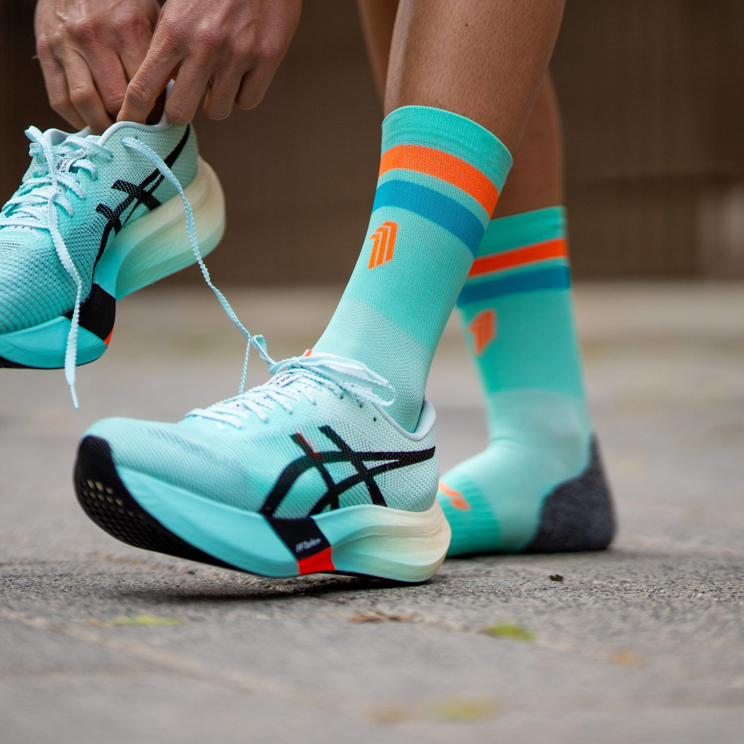 PRO GREEN ORANGE - CALCETÍN RUN ULTRALIGHT 3/4