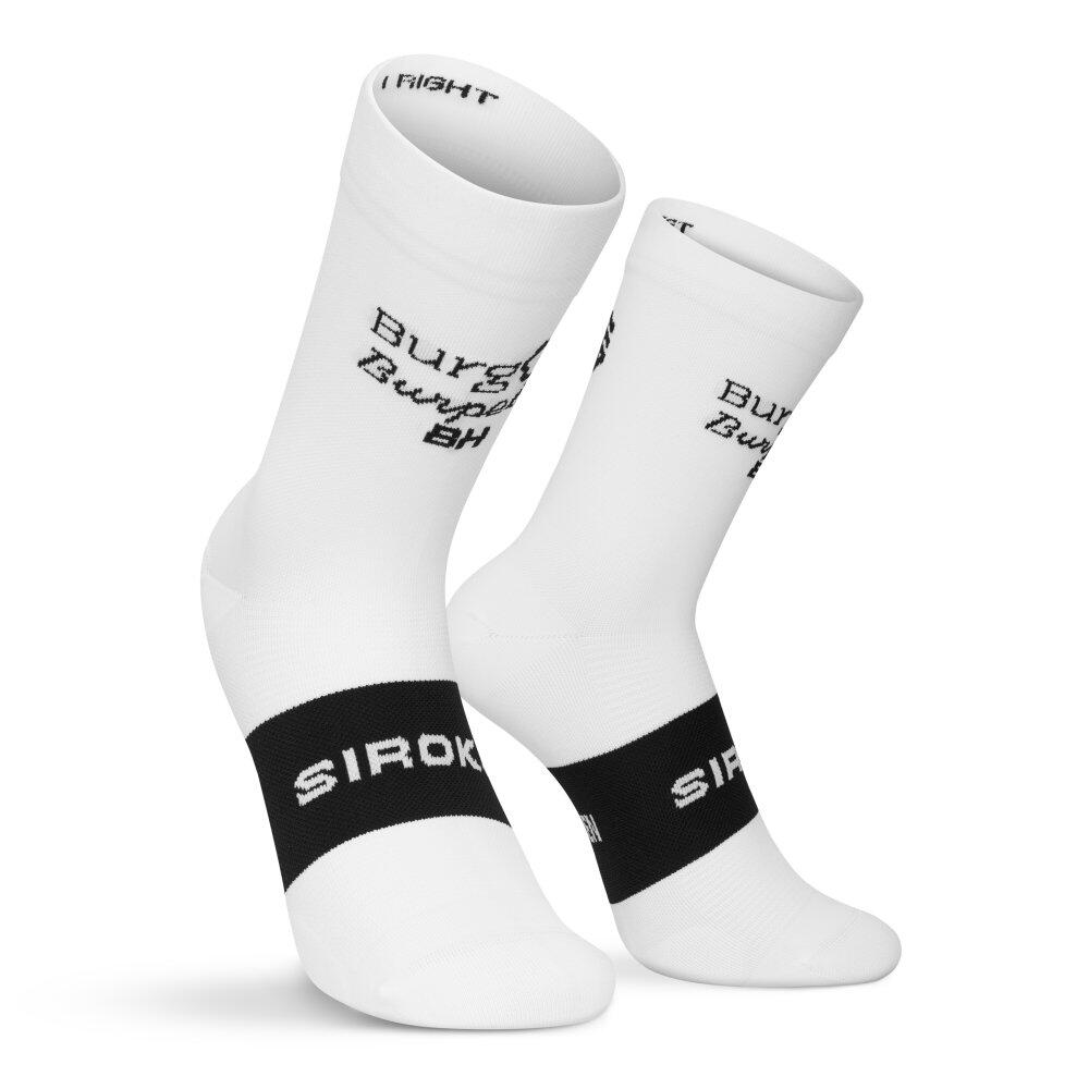SIROKO Herren und Damen burgos burpellet bh x siroko fahrradsocken BBBH S1 White Weiß