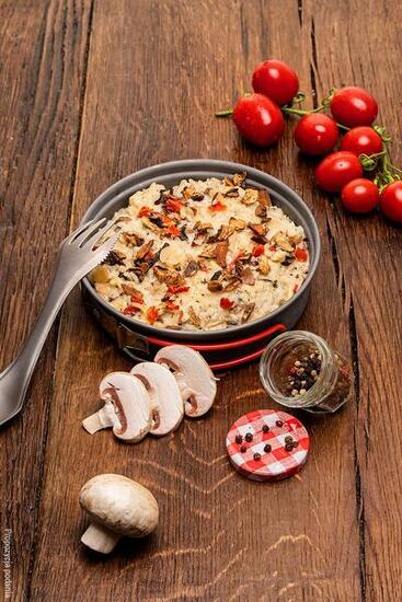 Gevriesdroogd gerecht: Romige champignonrisotto