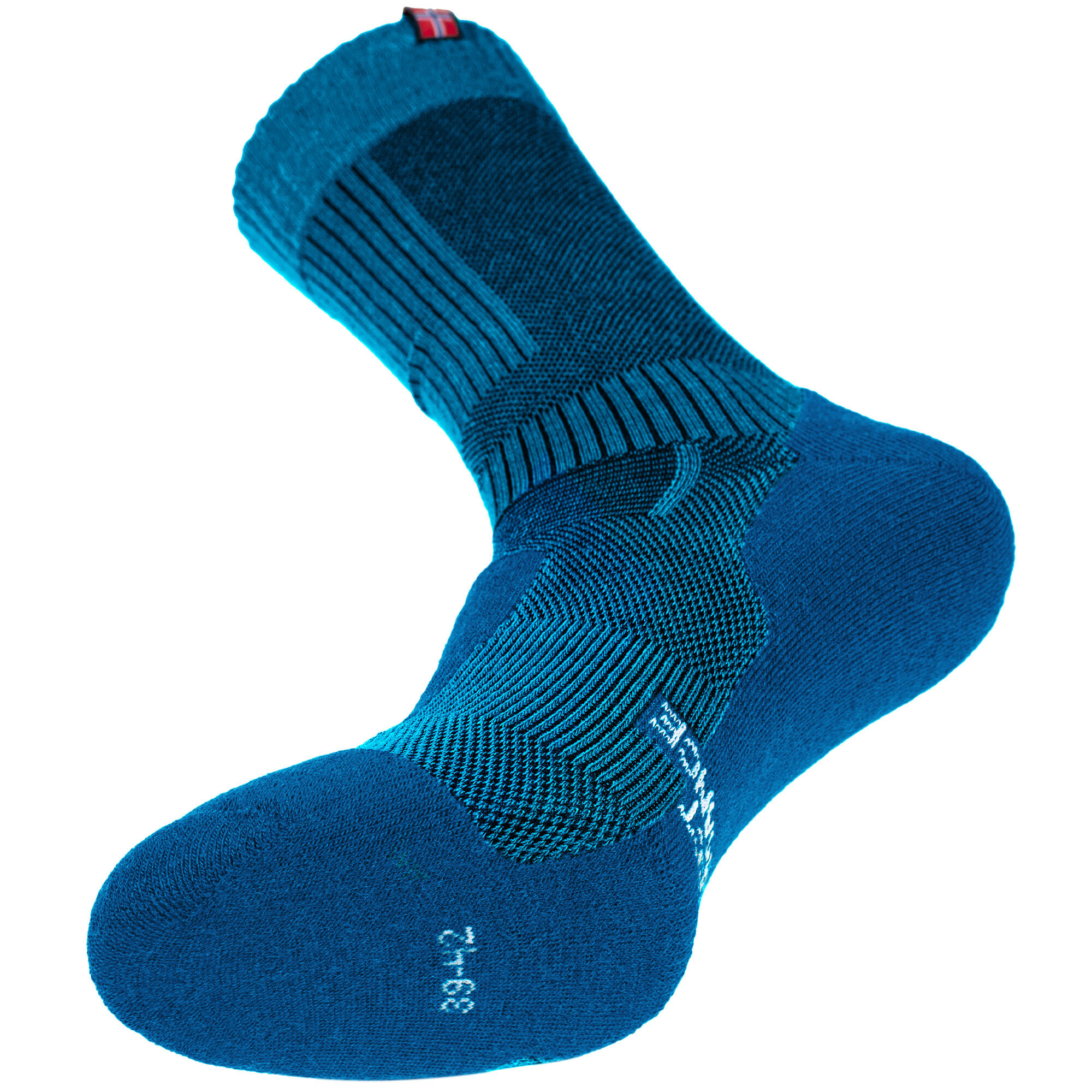 2 Paar Merino Wandersocken für Damen & Herren: Gepolstert - Blau 39/42 7/7