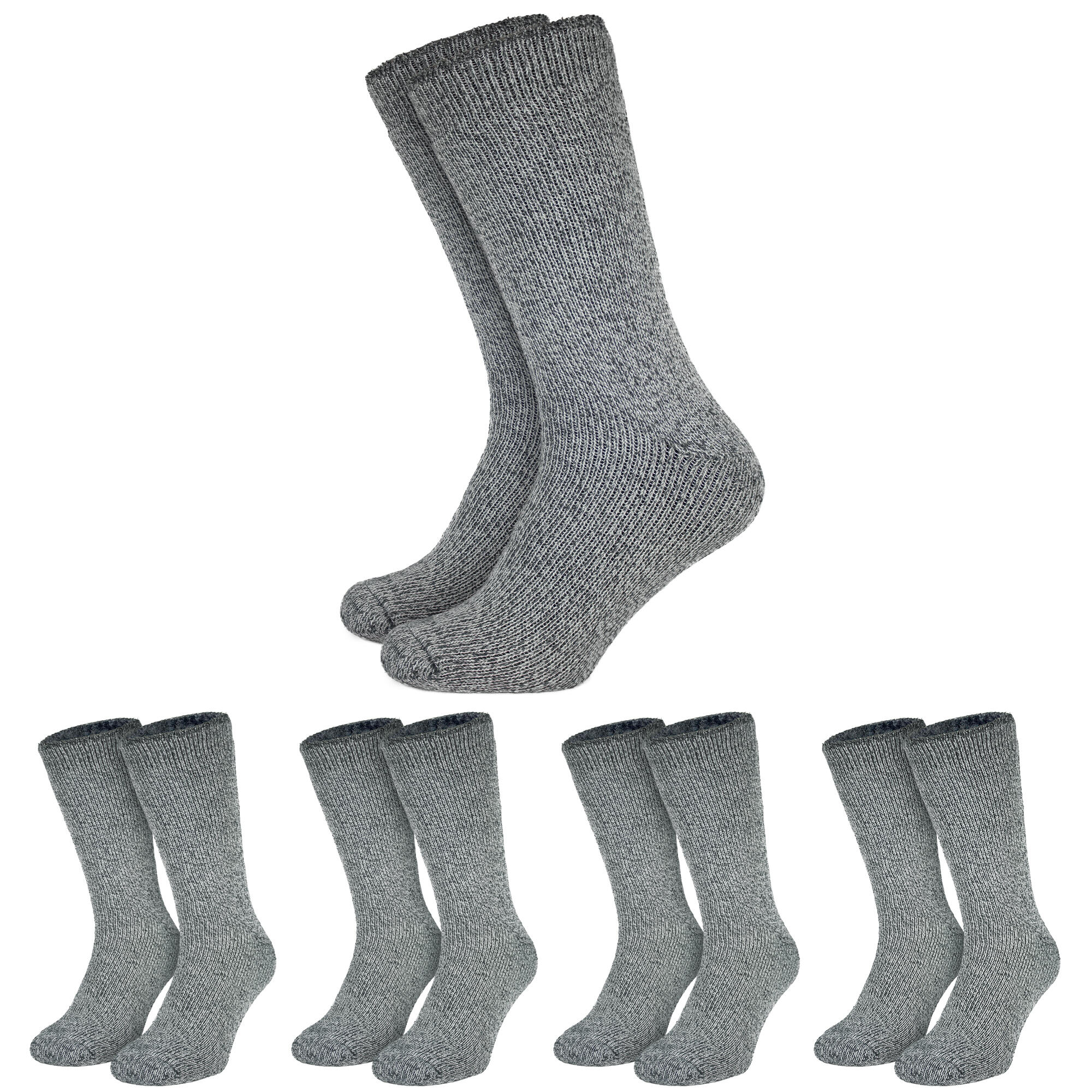 BLACK SNAKE 4 Paar Kuschel Socken | flauschige Thermosocken | Damen & Herren | Grau