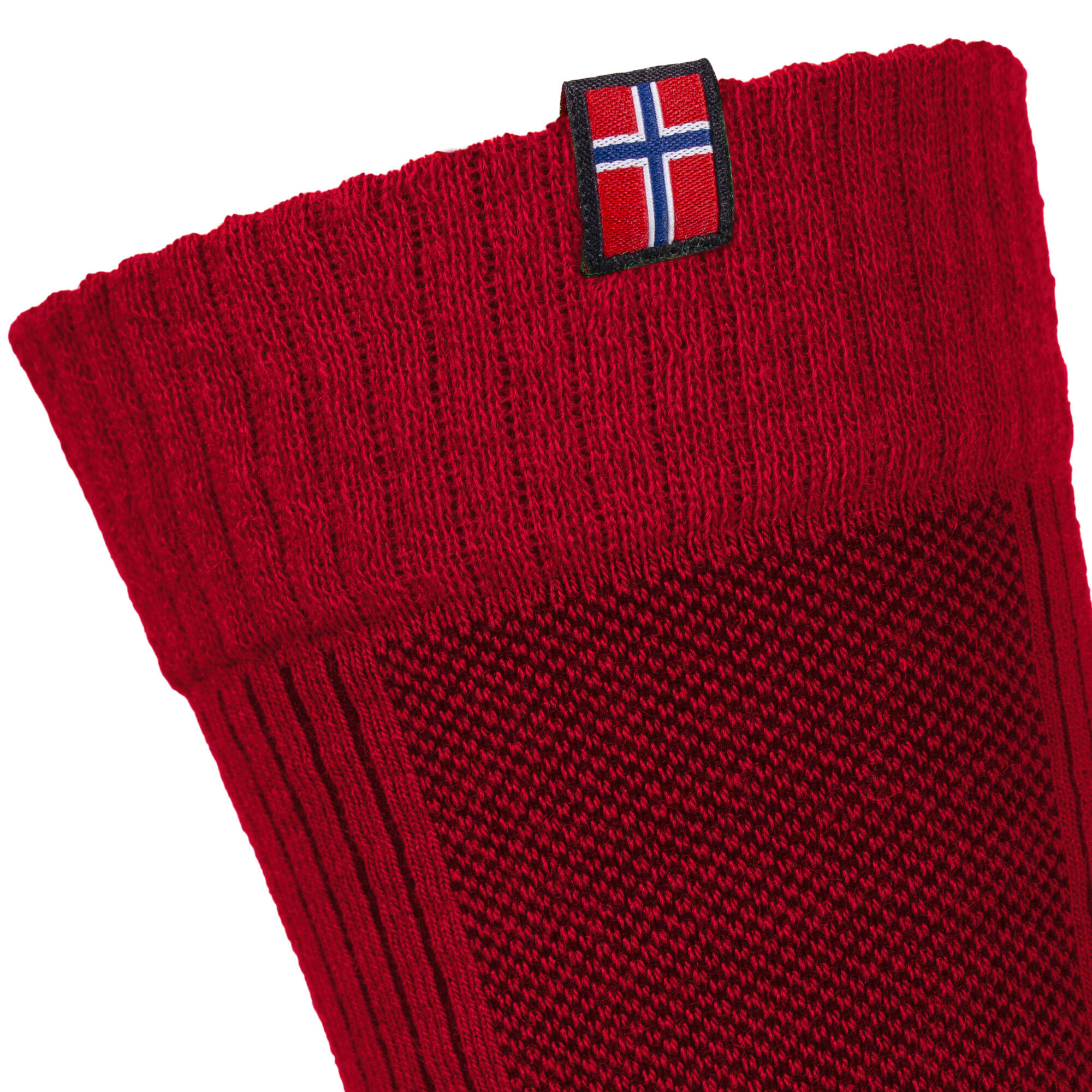 2 Paar Merino Wandersocken für Damen & Herren: Gepolstert - Rot 35/38 5/7