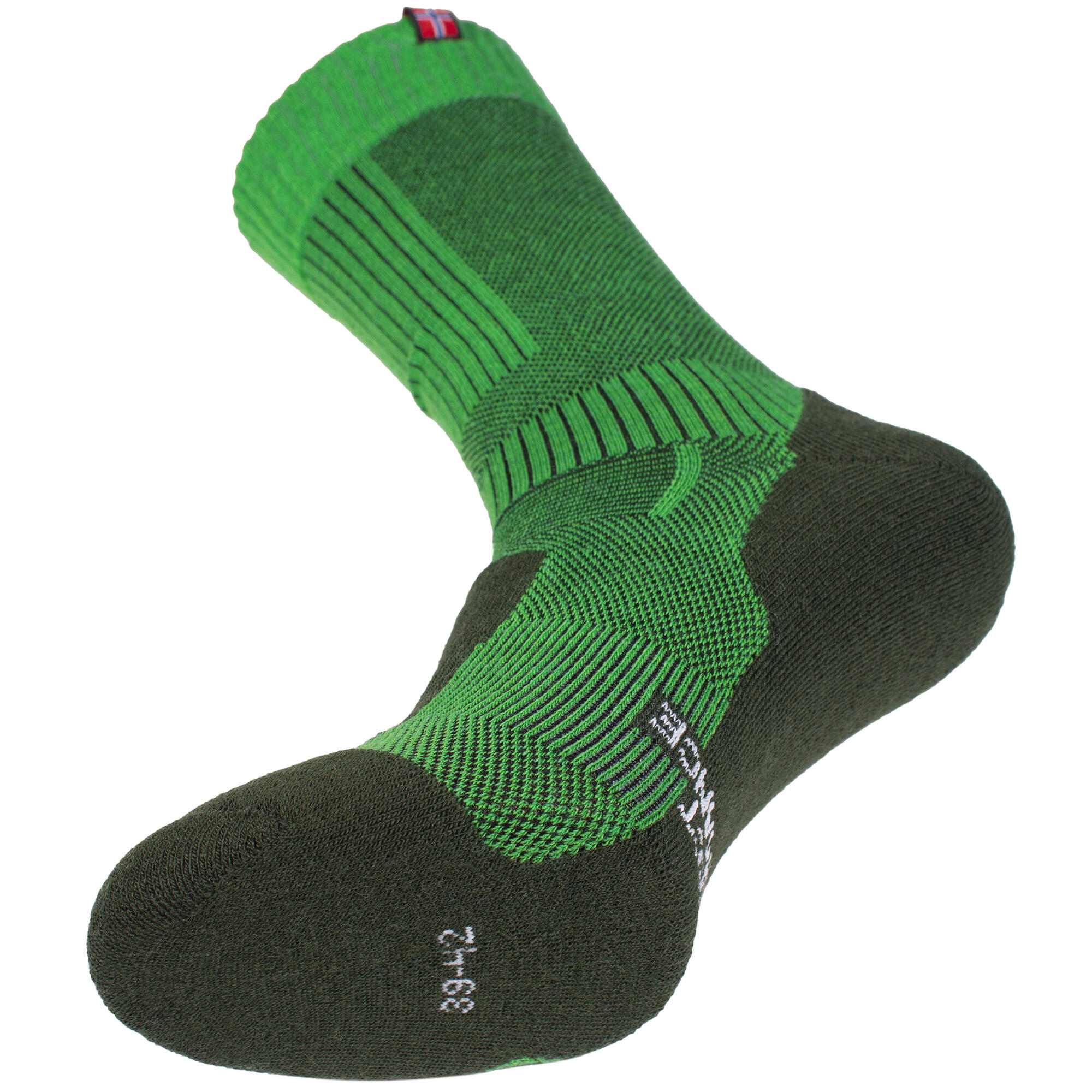 2 Paar Merino Wandersocken für Damen & Herren: Gepolstert - Grün 35/38 7/7
