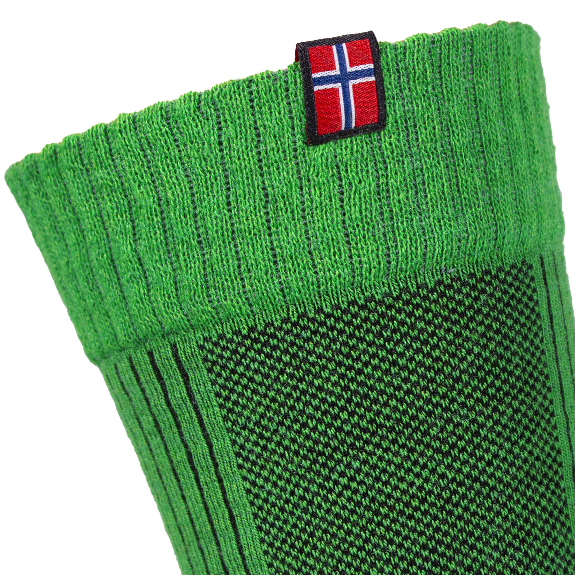 2 Paar Merino Wandersocken für Damen & Herren: Gepolstert - Grün 35/38 5/7