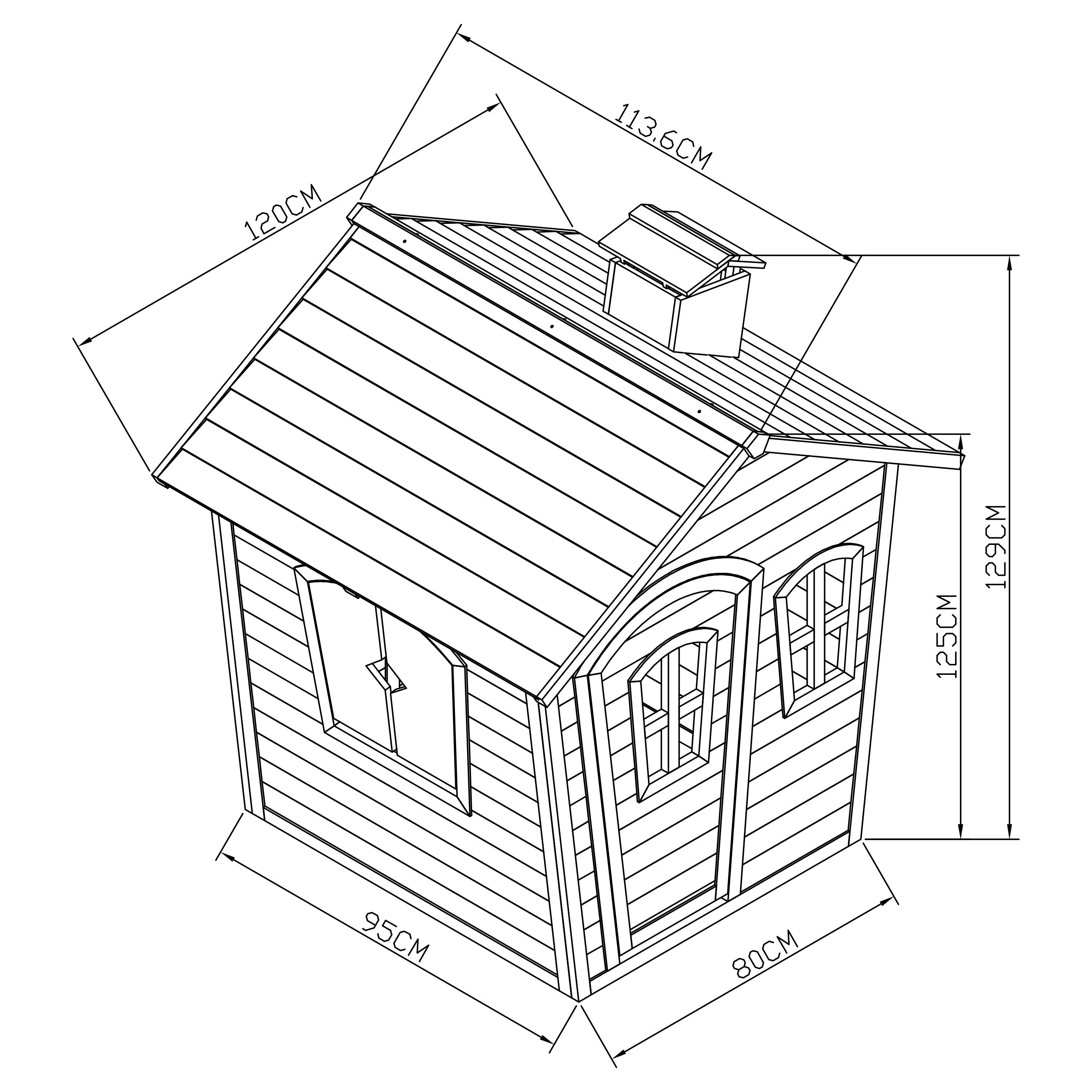 Casetta bambini da giardino in legno Rosso/Grigio, Olaf 4/4