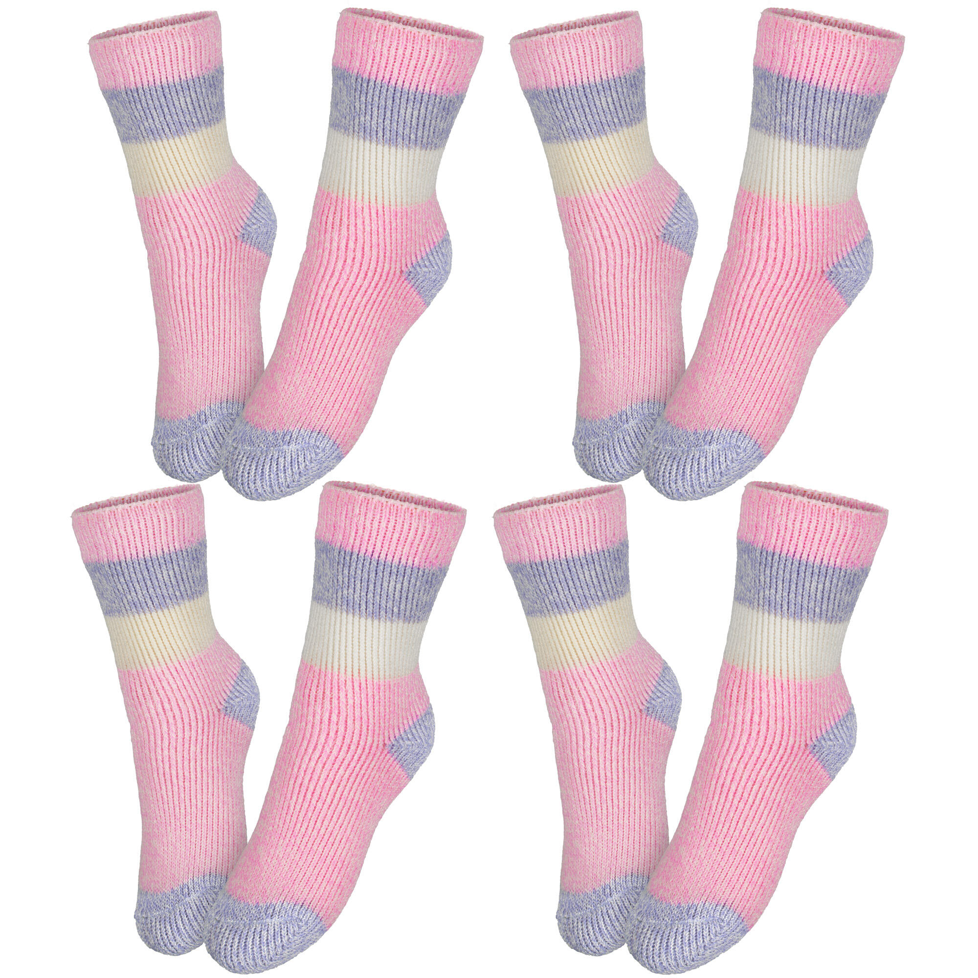 Jungen Mädchen Wintersocken Kinder extra dick innen flauschig gefüttert 4 Paar 6/7