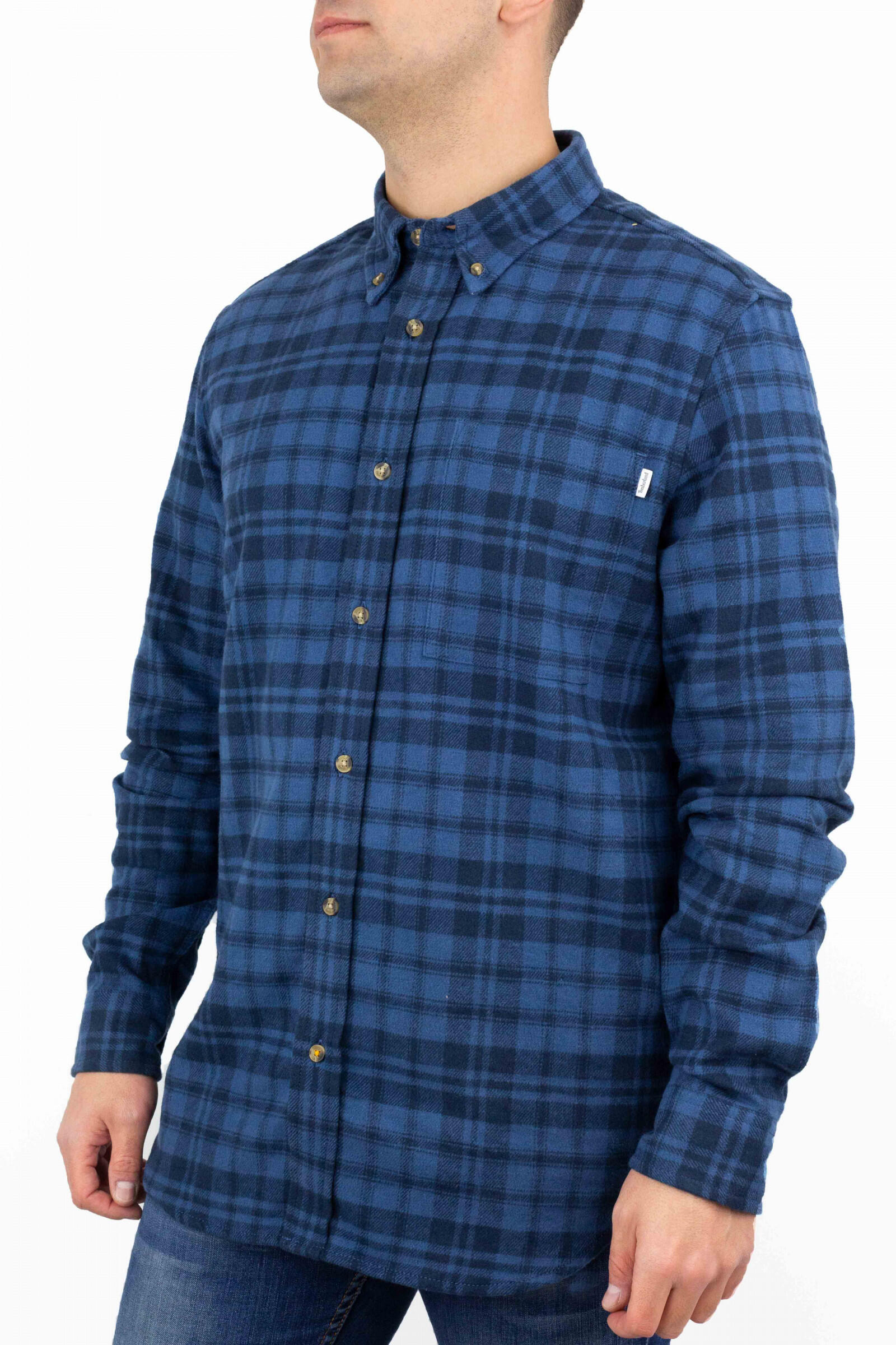 Timberland Camisa De Cuadros De Franela Azul 2/4