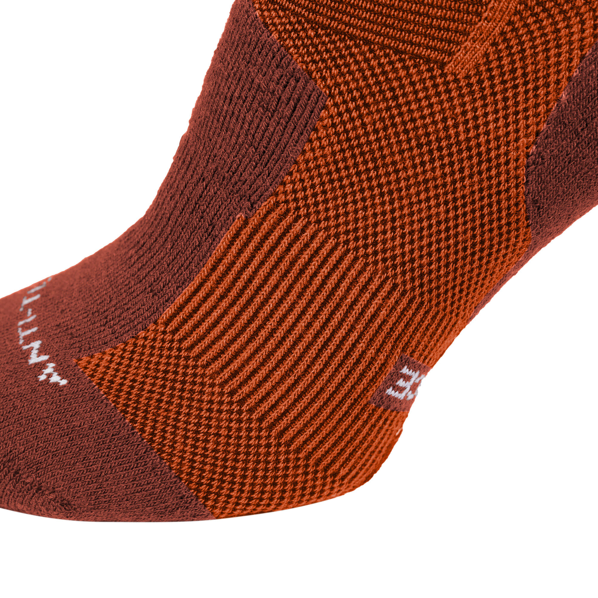 2 Paar Merino Wandersocken für Damen & Herren: Gepolstert - Orange 35/38 6/7