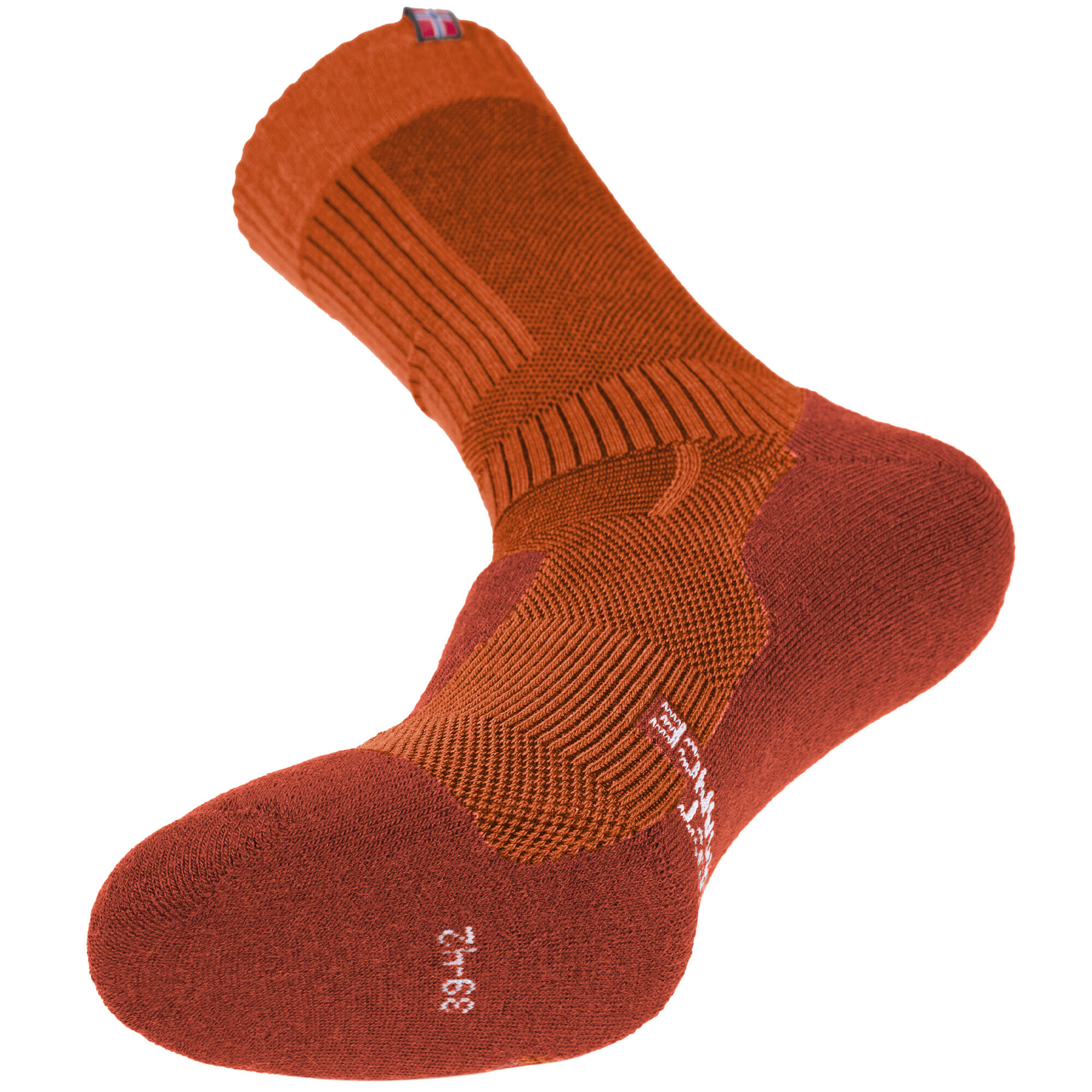 2 Paar Merino Wandersocken für Damen & Herren: Gepolstert - Orange 35/38 7/7