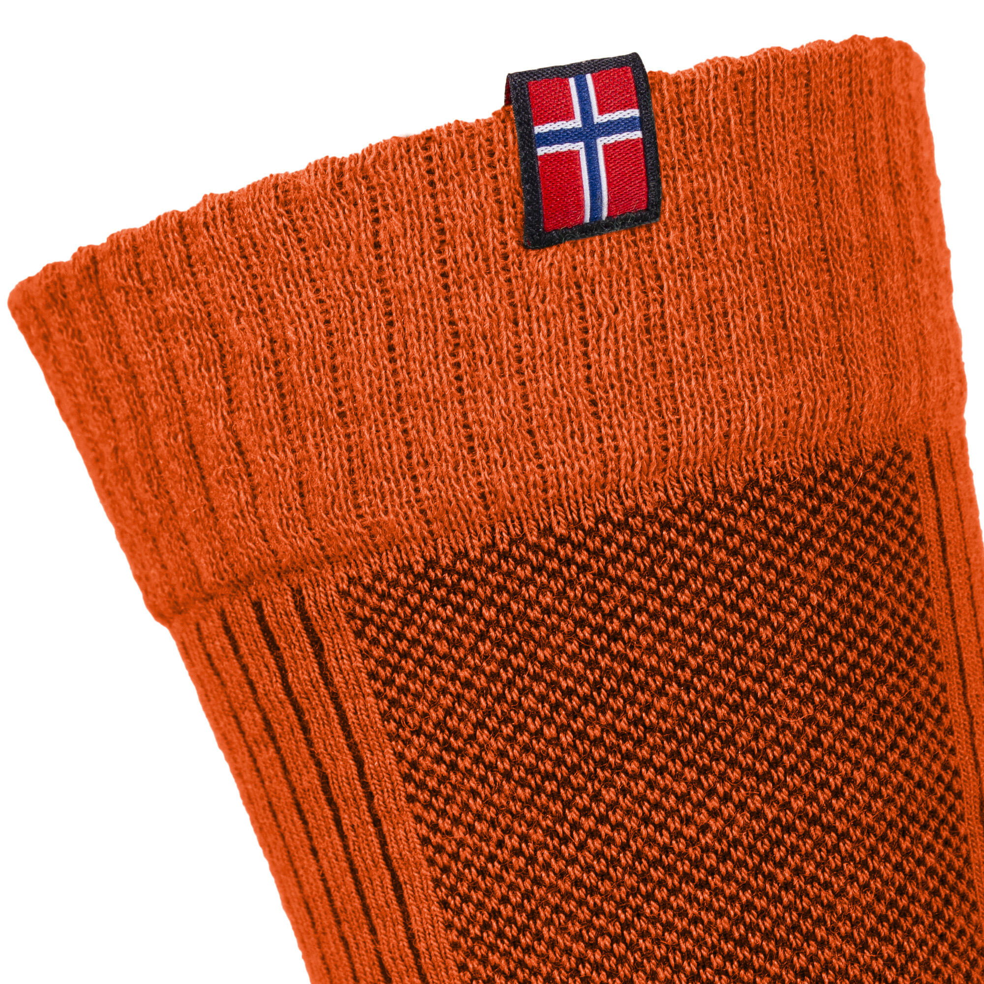 2 Paar Merino Wandersocken für Damen & Herren: Gepolstert - Orange 35/38 5/7