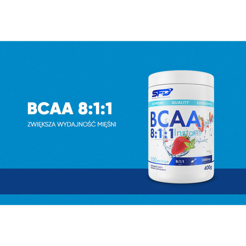 Aminokwasy BCAA 8:1:1 Instant 400g Truskawka