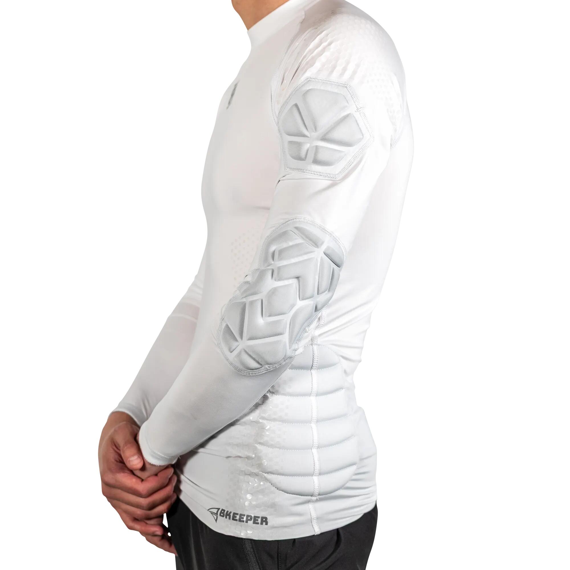 Camiseta interior de compresión de portero de manga larga blanca 3/4