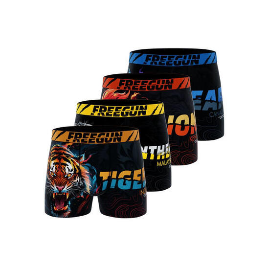 Lot de 4 boxers homme Wild Animals