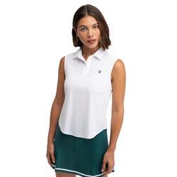 Polo de golf technique sans manches femme Llorea White Blanc