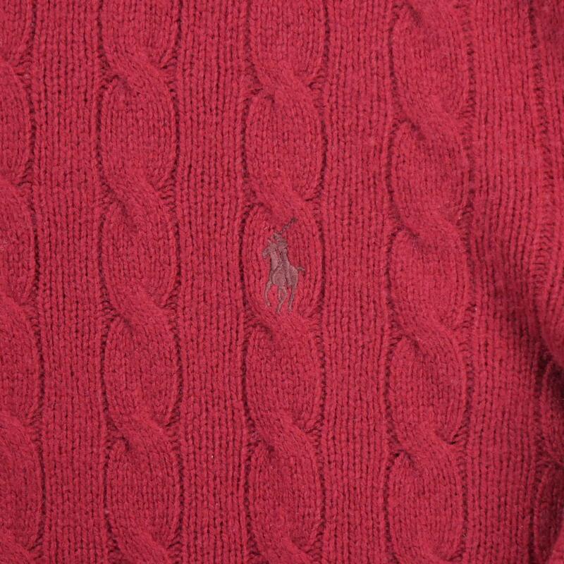 Second life - Pull Homme  en maille torsadée Rouge - Ca nou
