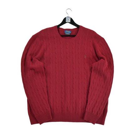 Reconditionné - Pull Homme en maille torsadée Rouge - Excellent