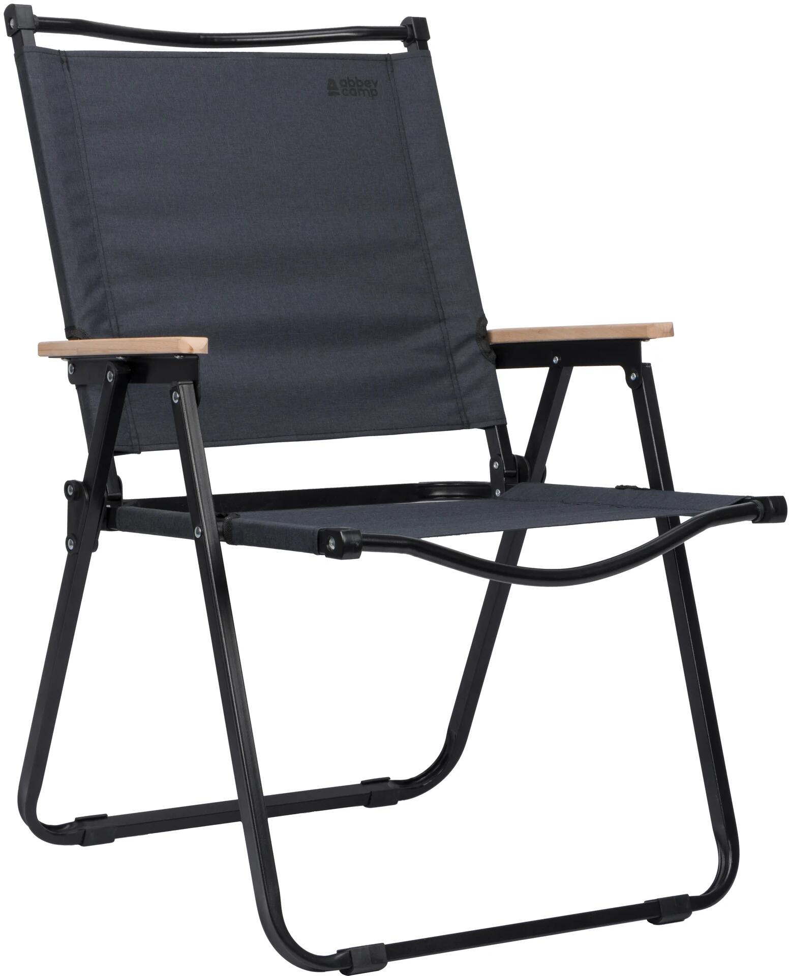 Scaun camping pliabil Abbey LUCCA-085, Melanj antracit/negru, 62 x 54 x 85 cm