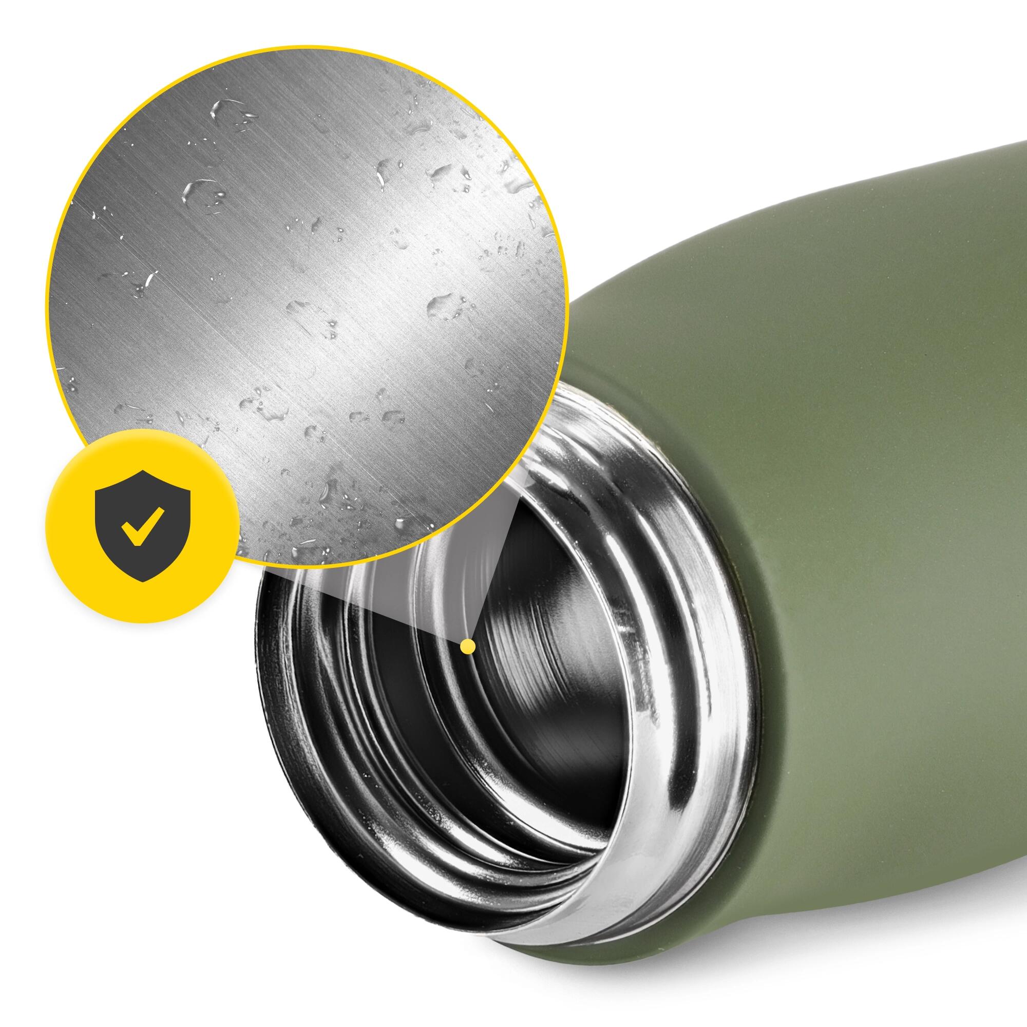 Thermoflasche 540 ml Grün – auslaufsicher mit Schlaufe 3/7